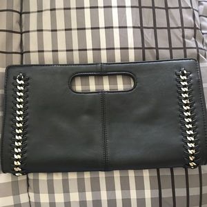 Black Express clutch.